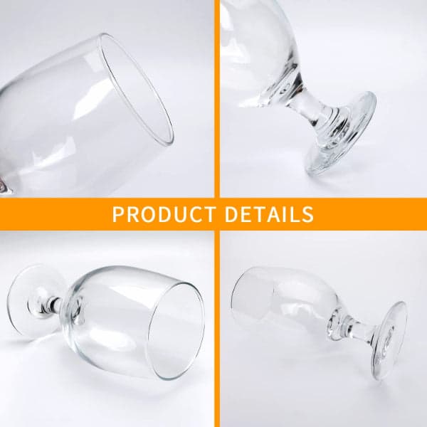 Drinking Glass Set - 6 Piece Multipurpose Short Stemmed Goblet Glass Set, photo 6