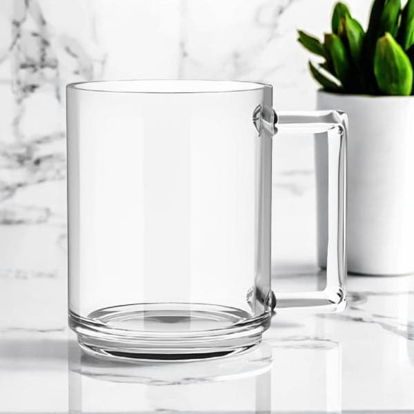 Glass Coffee Mugs - Set of 4 Clear Glass Tea Coffee Mugs with Handle for Easy Grip (255ml), photo 5