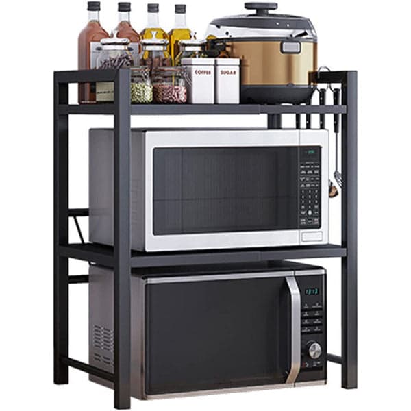 Microwave Oven Rack - Kitchen Microwave Oven Holder Rack Iron Storage Organizer Shelf Stand (2-Layers), photo 2