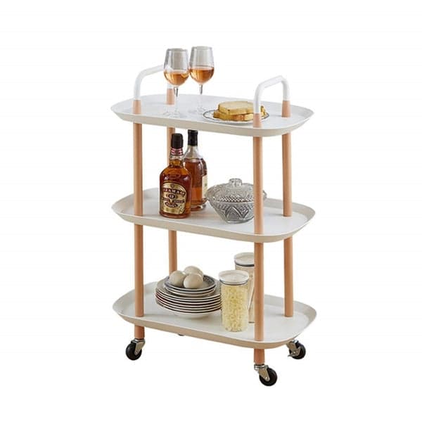 Kitchen Serving Cart Trolley - Three Layer Rectangular Mobile Plastic Kitchen Serving Cart Trolley, photo 2