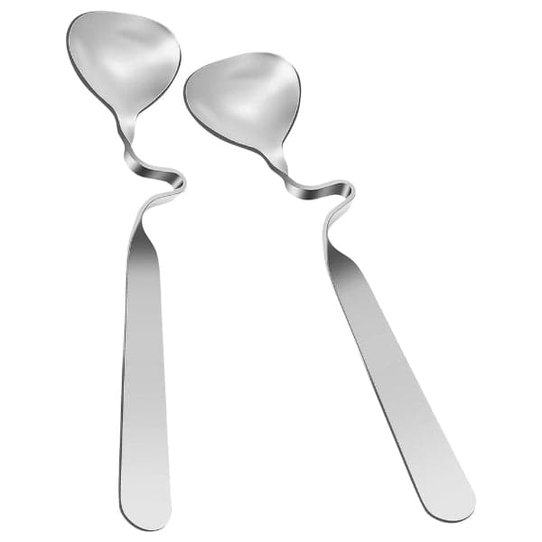 Curved Handle Spoons - Set of 6 Stainless Steel Curved Handle Stirring Twist Dessert Coffee Spoons, photo 2