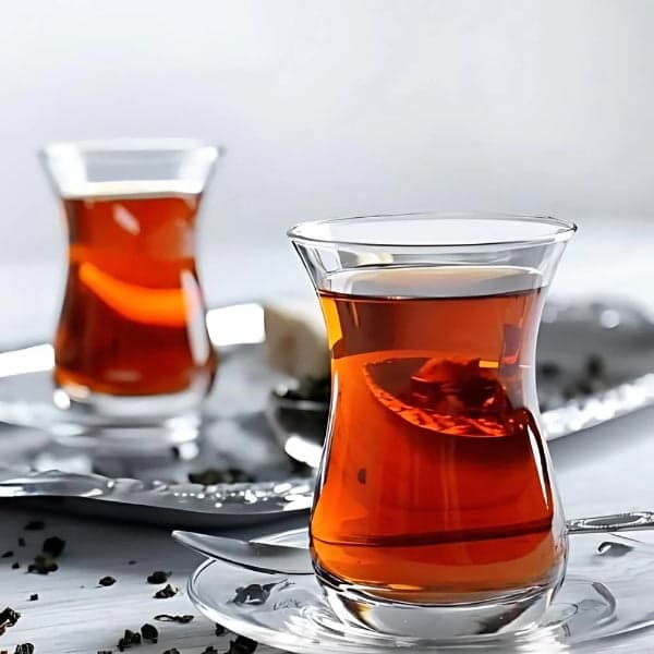 Turkish Tea Glass Set - 6 Piece Small 120ml Turkish Tea Glass and Saucer Set, photo 1