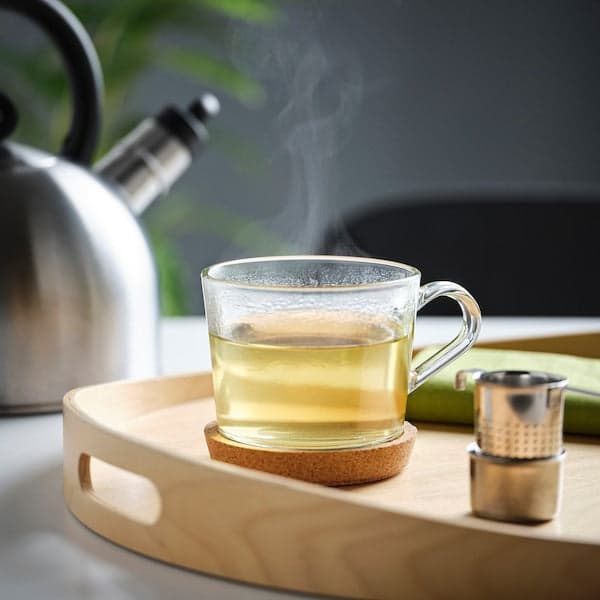 Glass Teacup Set - Set of 4 Clear Glass Cups with Handle - 300ml, photo 4