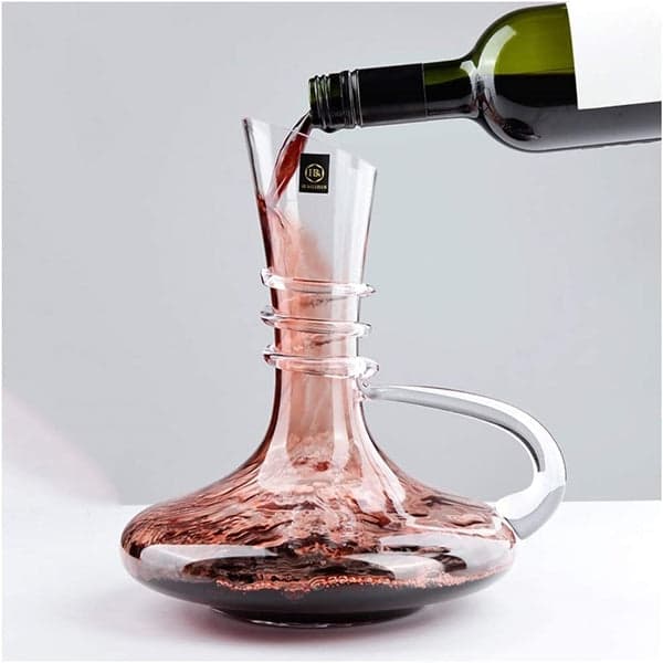Wine Decanter Set - 5 Piece Oblique Opening Design with Handle Wine Decanter Set, photo 3