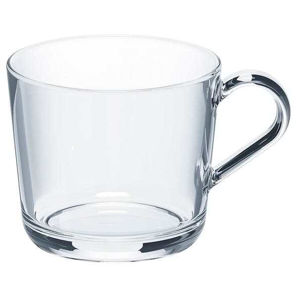 Glass Teacup Set - Set of 4 Clear Glass Cups with Handle - 300ml, photo 2
