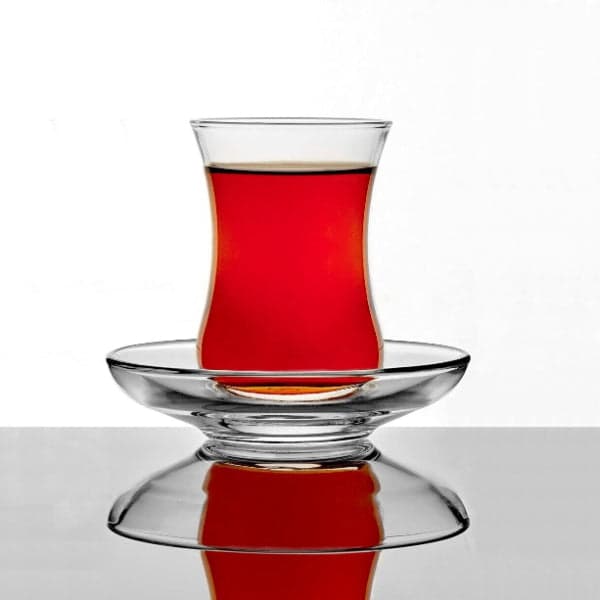 Turkish Tea Glass Set - 6 Piece Small 120ml Turkish Tea Glass and Saucer Set, photo 2