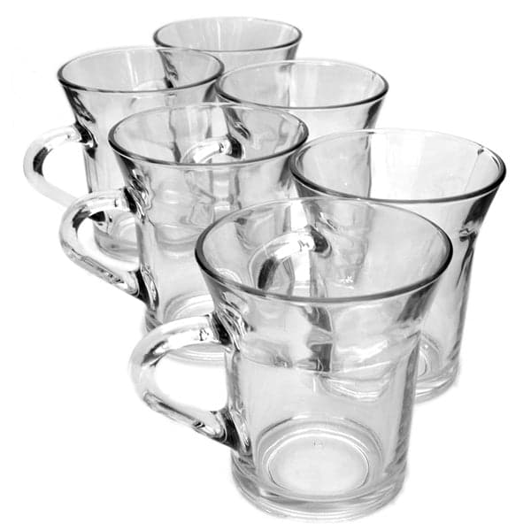 Glass Coffee Mug Set - 6 Piece Turkish Style Glass Tea and Coffee Mug Set (225ml), photo 2