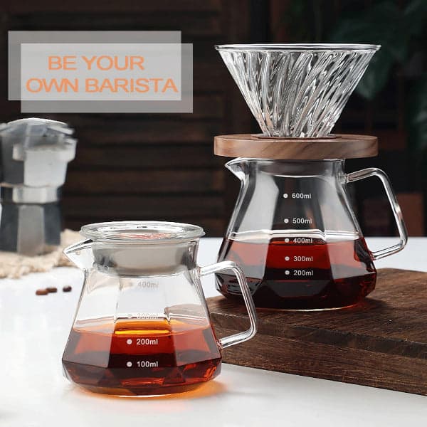 Borosilicate Glass Pot - Diamond Fashion Design Borosilicate Glass Carafe Pot with Lid - 600ml, photo 4