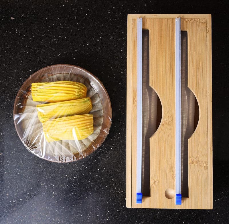 Double Layer Bamboo Plastic Cling Wrap Dispenser with Cutter, photo 5