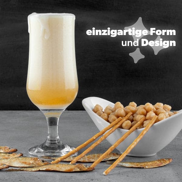 Beer Glass Set - 6 Piece Tulip Shape 370ml Stemmed Drinking Beer Glass Set, photo 4