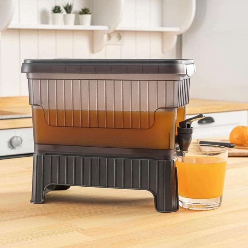 Water and Juice Dispenser with Faucet and Stand - Grey, photo 1