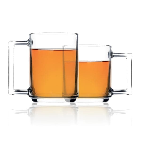Glass Coffee Mugs - Set of 4 Clear Glass Tea Coffee Mugs with Handle for Easy Grip (255ml), photo 2
