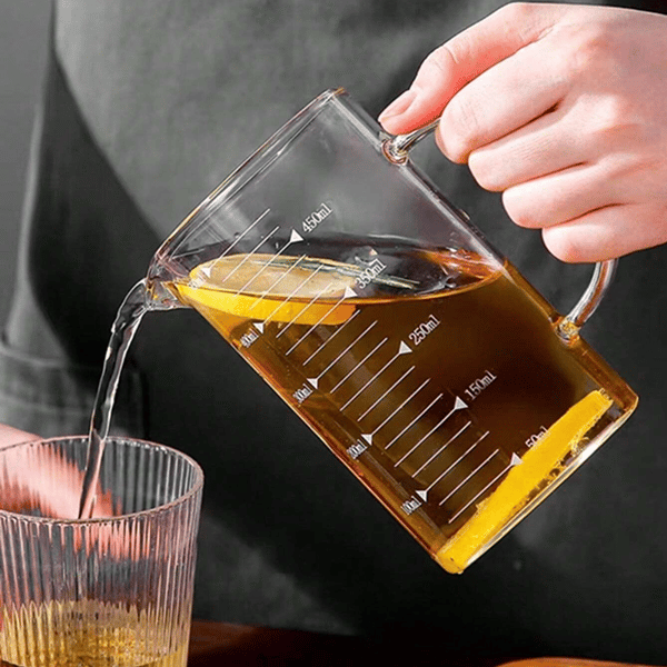 Borosilicate Measuring Jar - 500ml Borosilicate Glass Measuring Jar with Easy Read Scales, photo 2