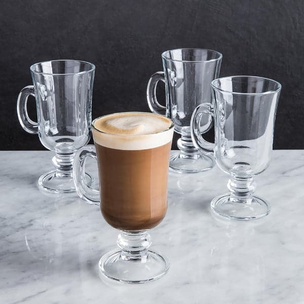 Irish Glass Coffee Mugs - Set of 6 Irish Glass Coffee Mugs with Handle, photo 3