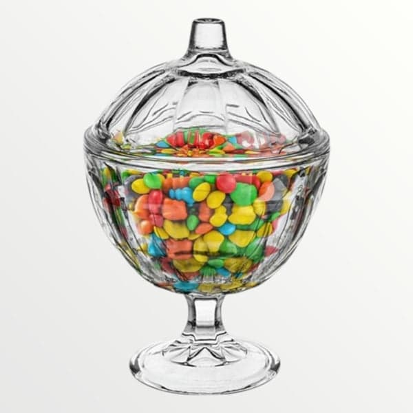 Glass Sweet Candy Jar Bowl with Lid, photo 1