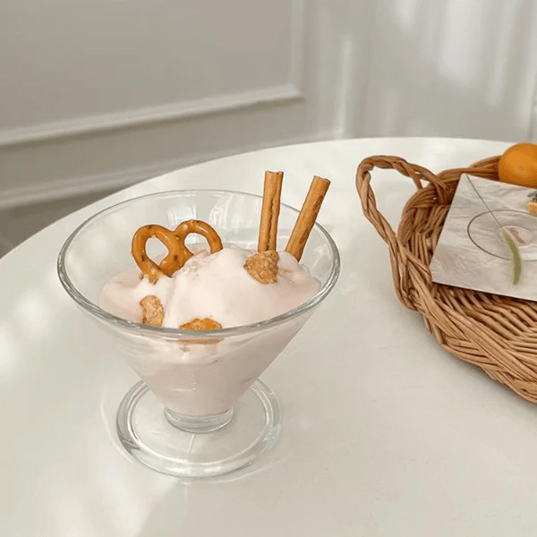 Dessert Glass Bowl Set - 6 Piece Footed Dessert Ice Cream Glass Bowl Set (225ml), photo 3