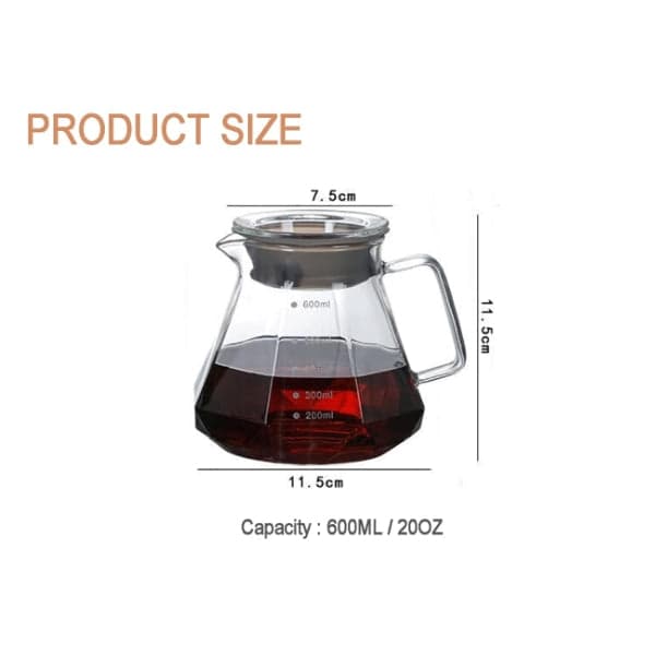 Borosilicate Glass Pot - Diamond Fashion Design Borosilicate Glass Carafe Pot with Lid - 600ml, photo 8