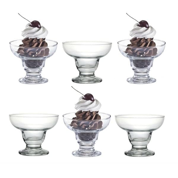 Dessert Glass Bowl Set - 6 Piece Footed Margarita Dessert Ice Cream Glass Bowl Set (300ml), photo 3