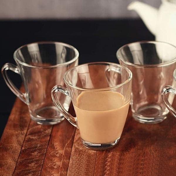 Glass Teacup Set - 6 Piece Elegant Clear Glass Tea and Coffee Mug Set (165ml), photo 4
