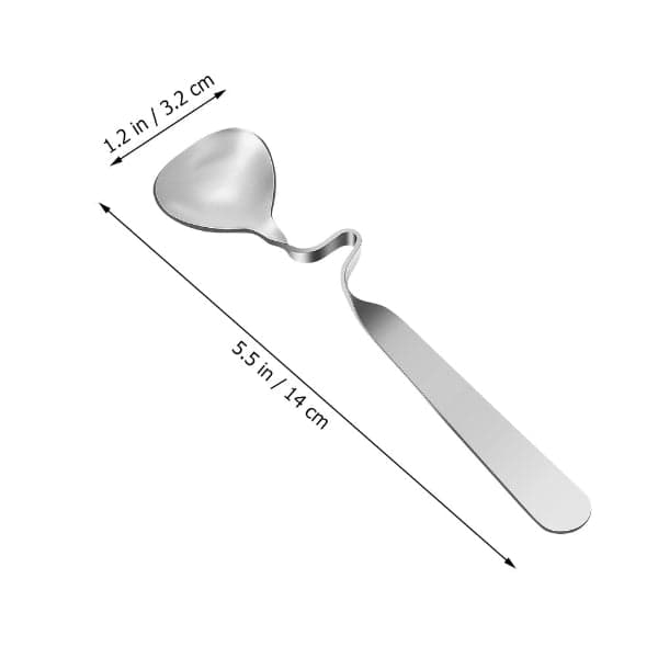 Curved Handle Spoons - Set of 6 Stainless Steel Curved Handle Stirring Twist Dessert Coffee Spoons, photo 5