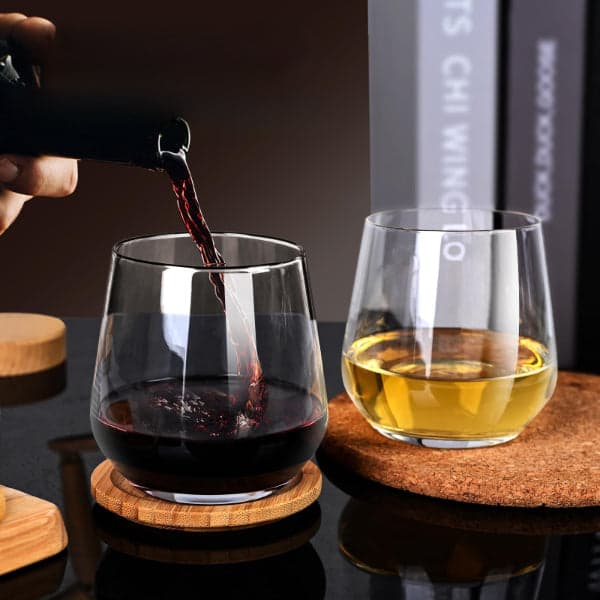 Glass Tumblers - Set of 6 Stemless Drinking Glass Tumblers (385ml), photo 4