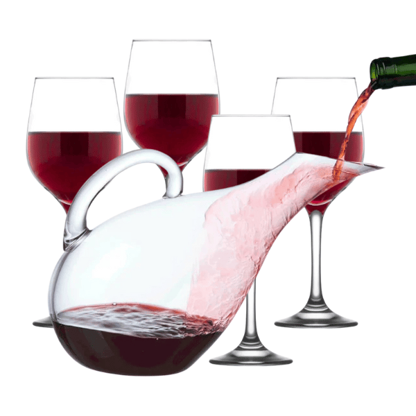 Decanter Carafe Set - 5 Piece Stylish Glass Wine Decanter Carafe Set, photo 2