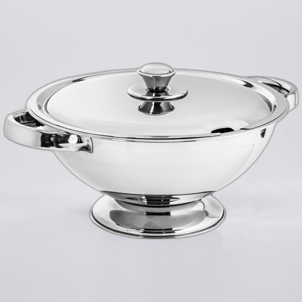 Soup Tureen - 26cm 3.5L Stainless Steel Soup Tureen with Lid and Serving Ladle, photo 1