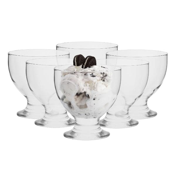 Dessert Glass Bowl Set - 6 Piece Footed Dessert Ice Cream Glass Bowl Set (235ml), photo 2