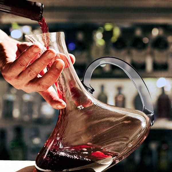 Wine Decanter Carafe - Oblique Opening Design Wine Decanter Carafe with Handle, photo 3