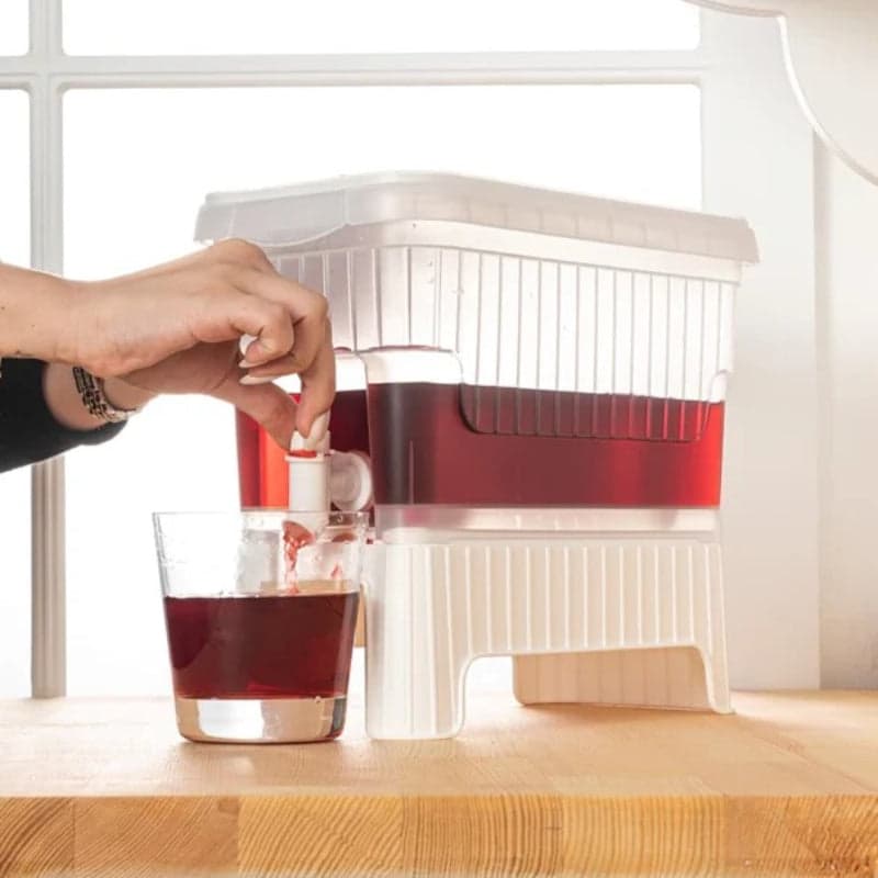 Water and Juice Dispenser with Faucet and Stand - White, photo 1