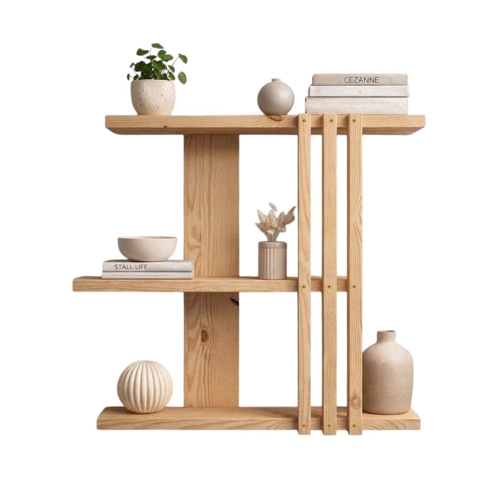 Multi-Tier Wall Mounted Wooden Modern Floating Wall Shelf for Plants, Books, Photo Frames and Home Décor, photo 2