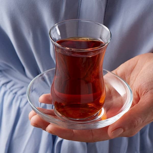 Turkish Tea Glass Set - 6 Piece Small 120ml Turkish Tea Glass and Saucer Set, photo 3