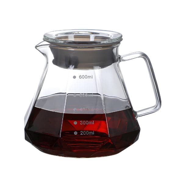Borosilicate Glass Pot - Diamond Fashion Design Borosilicate Glass Carafe Pot with Lid - 600ml, photo 2