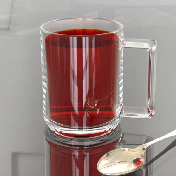 Glass Coffee Mugs - Set of 4 Clear Glass Tea Coffee Mugs with Handle for Easy Grip (255ml), photo 1