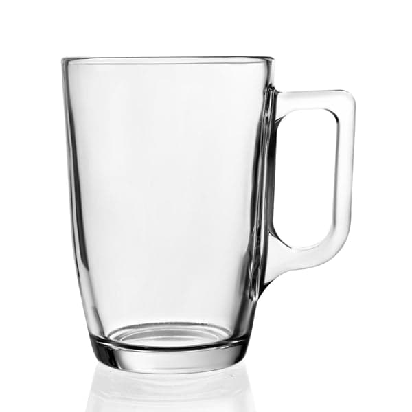 Glass Mug Set - Set of 3 Clear Glass Mugs with Handle (330ml), photo 2