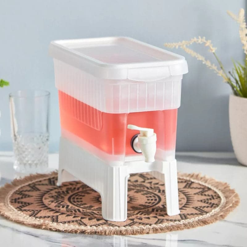 Water and Juice Dispenser with Faucet and Stand - White, photo 4