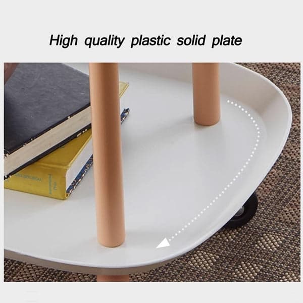 Kitchen Serving Cart Trolley - Three Layer Rectangular Mobile Plastic Kitchen Serving Cart Trolley, photo 4
