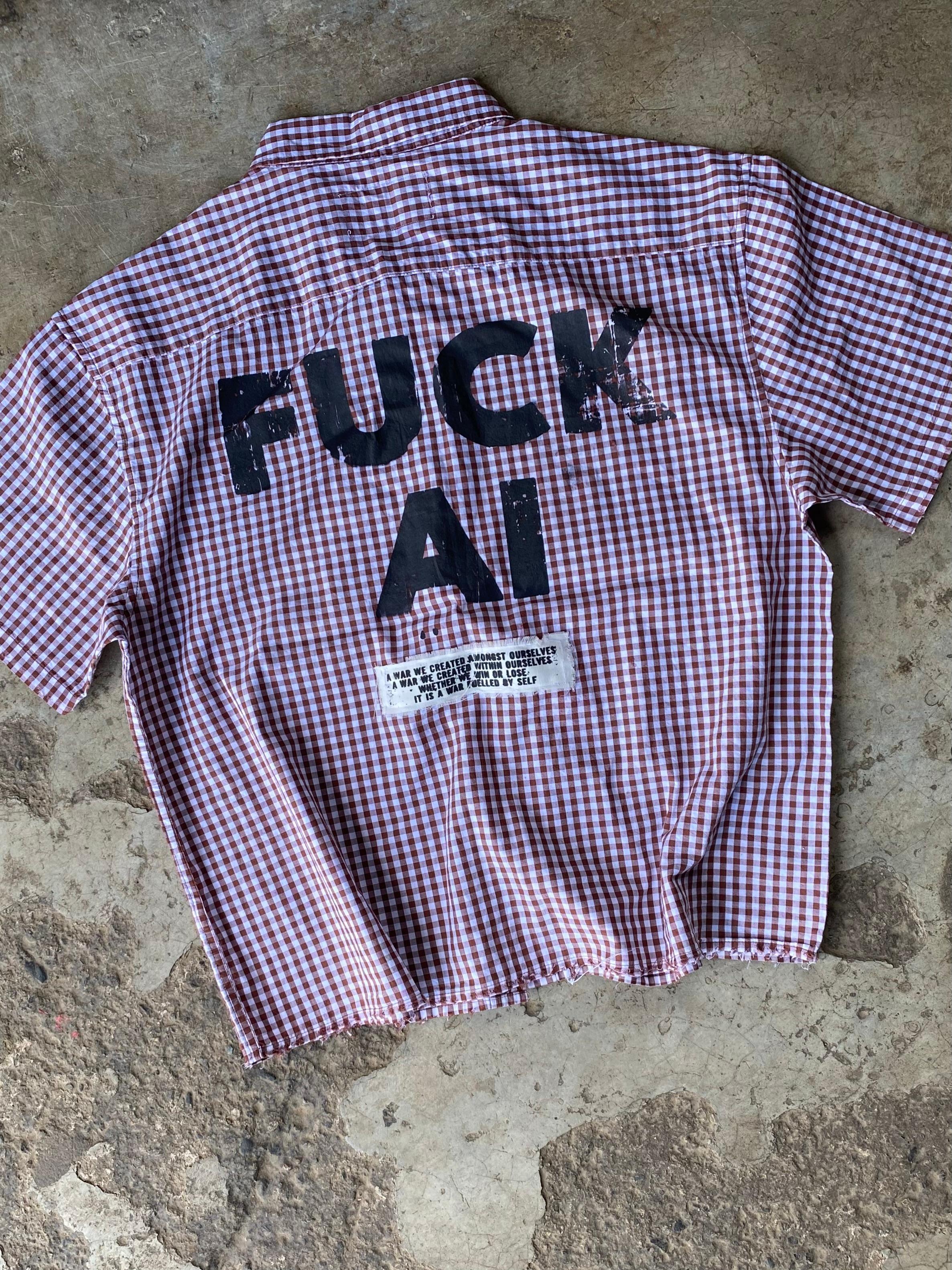 FUCK AI: DIGITAL WARFARE BUTTONUP, photo 4