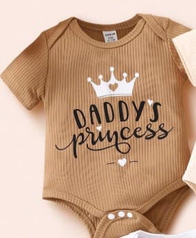 Copy of Body suit Baby Girl Casual Letter Print Daddy's Princess  — 1