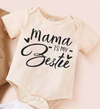 Copy of Body suit Baby Girl Casual Letter Print Mama is my Bestie — 1