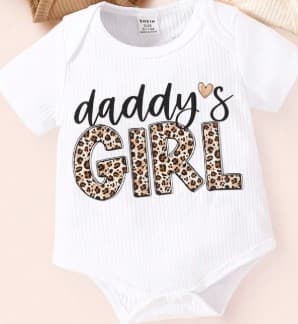 Body suit Baby Girl Casual Letter Print Daddy's girl  — 1