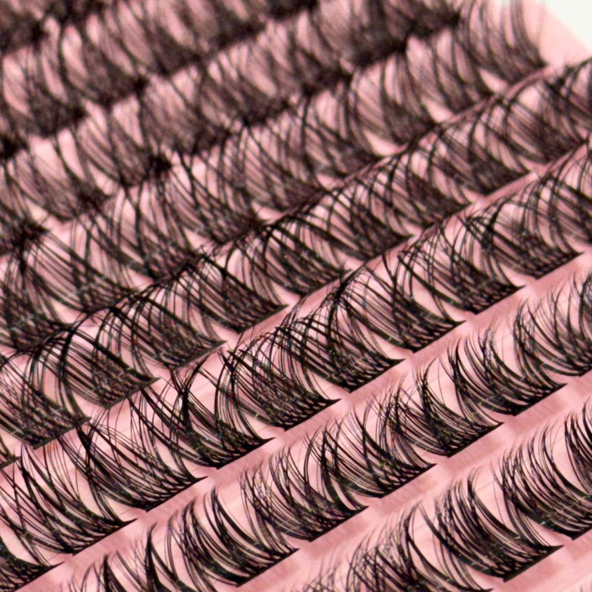 Wispy Lash Cluster Set 120 Clusters with Spoolie and Tweezer, photo 2