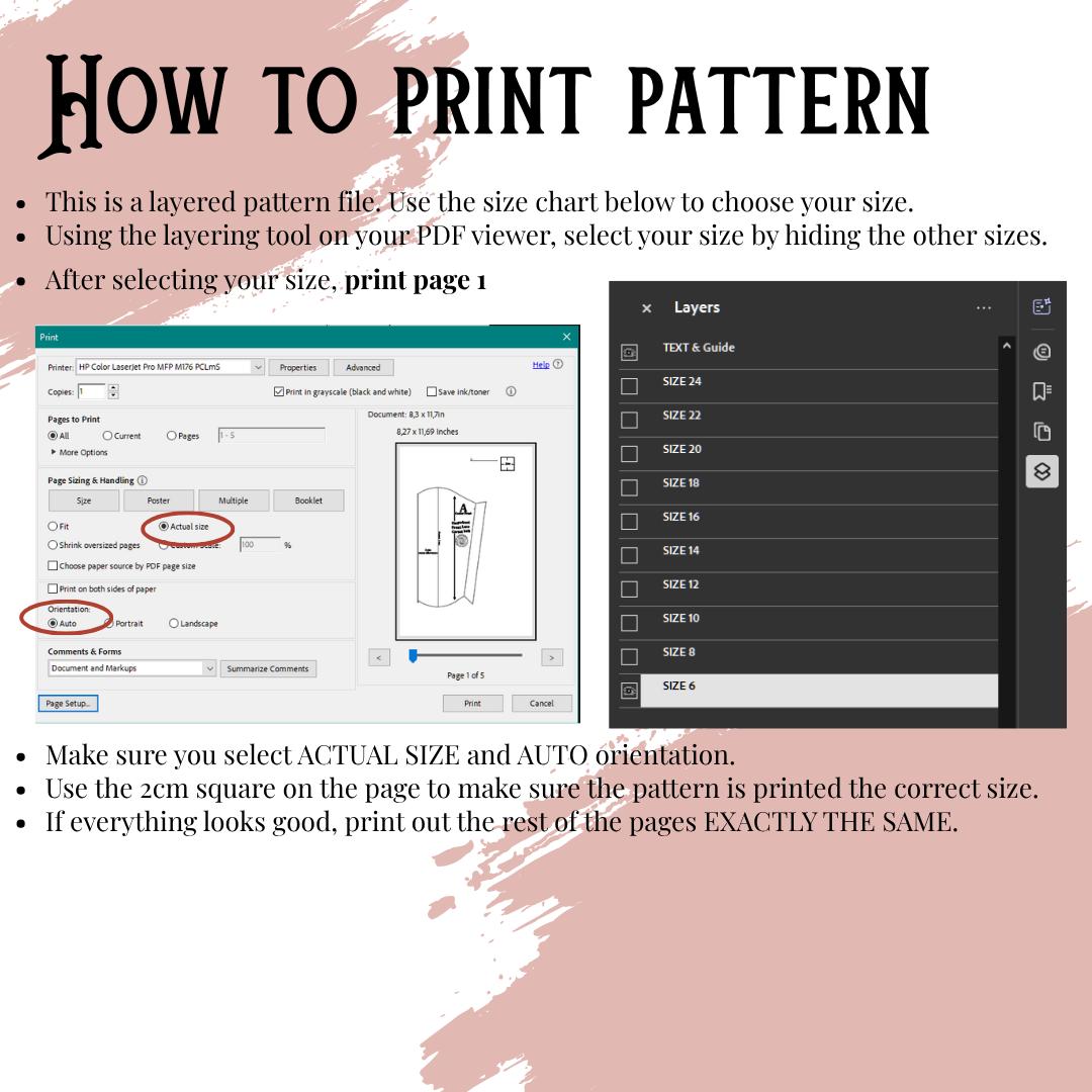 Underbust corset belt pattern PDF print, photo 4