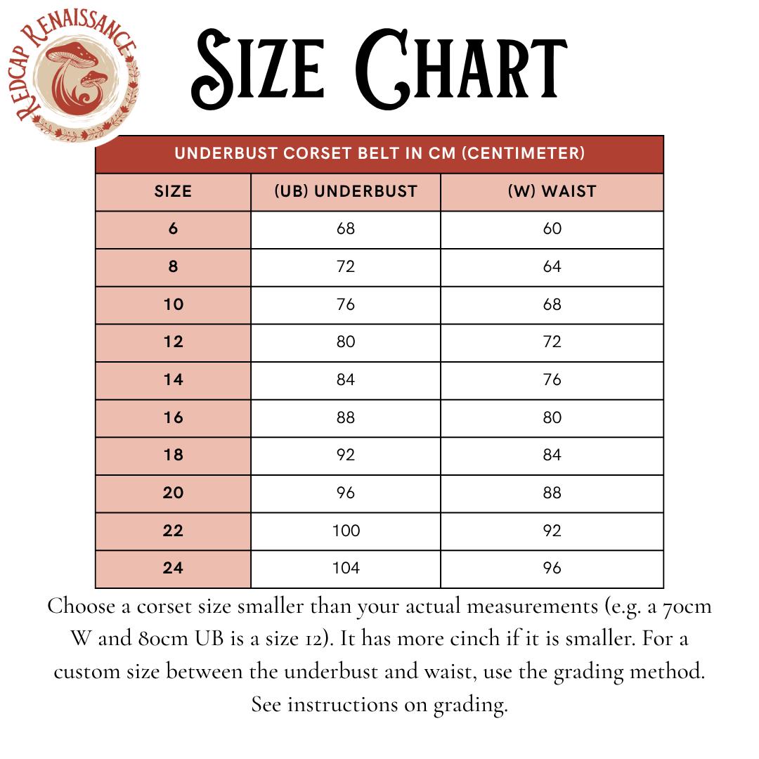 Underbust corset belt pattern PDF print, photo 2