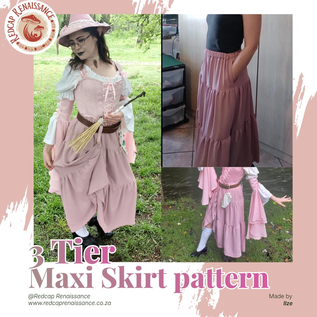 3 Tier Maxi Skirt pattern, photo 1