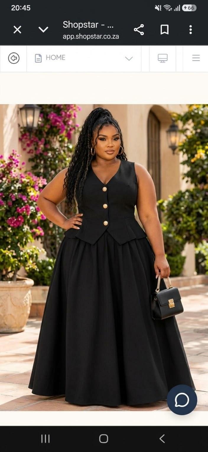 Sleveless Button Front Pleplum Top and Maxi Skirt Set, photo 3