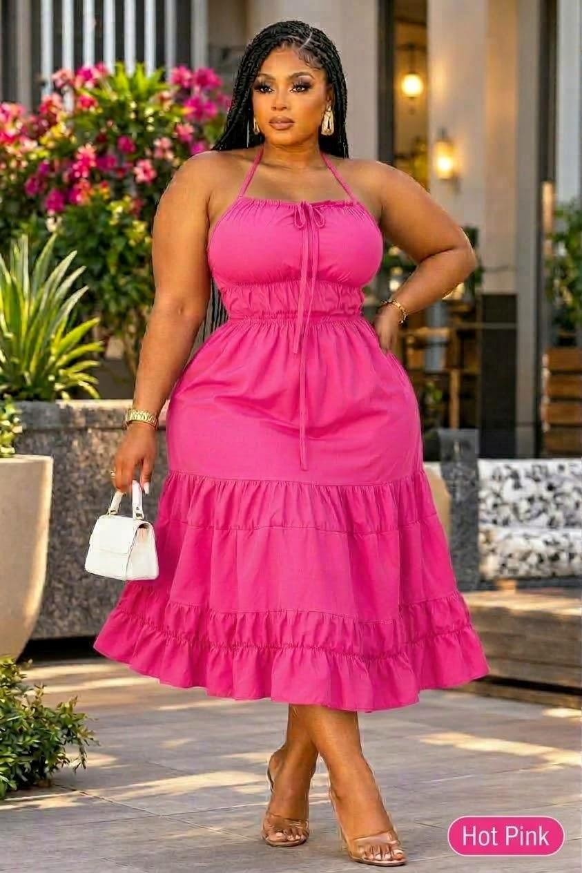 Ruched Tiered Halter Maxi Dress, photo 5