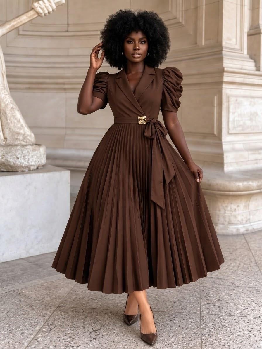 Pleated elegant maxi dress, photo 1