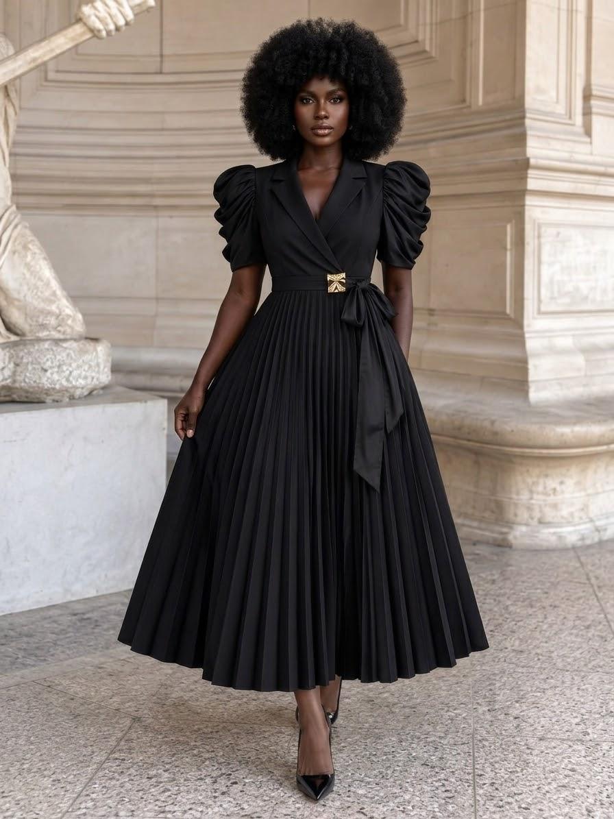 Pleated elegant maxi dress, photo 2