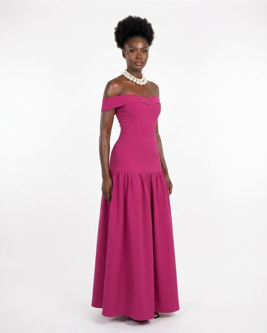 Ladies off shoulder maxi dress, photo 1